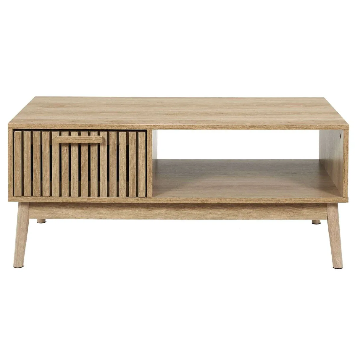 Comparer les prix de The Home Deco Factory Table basse Saulk - 1 tiroir - Marron