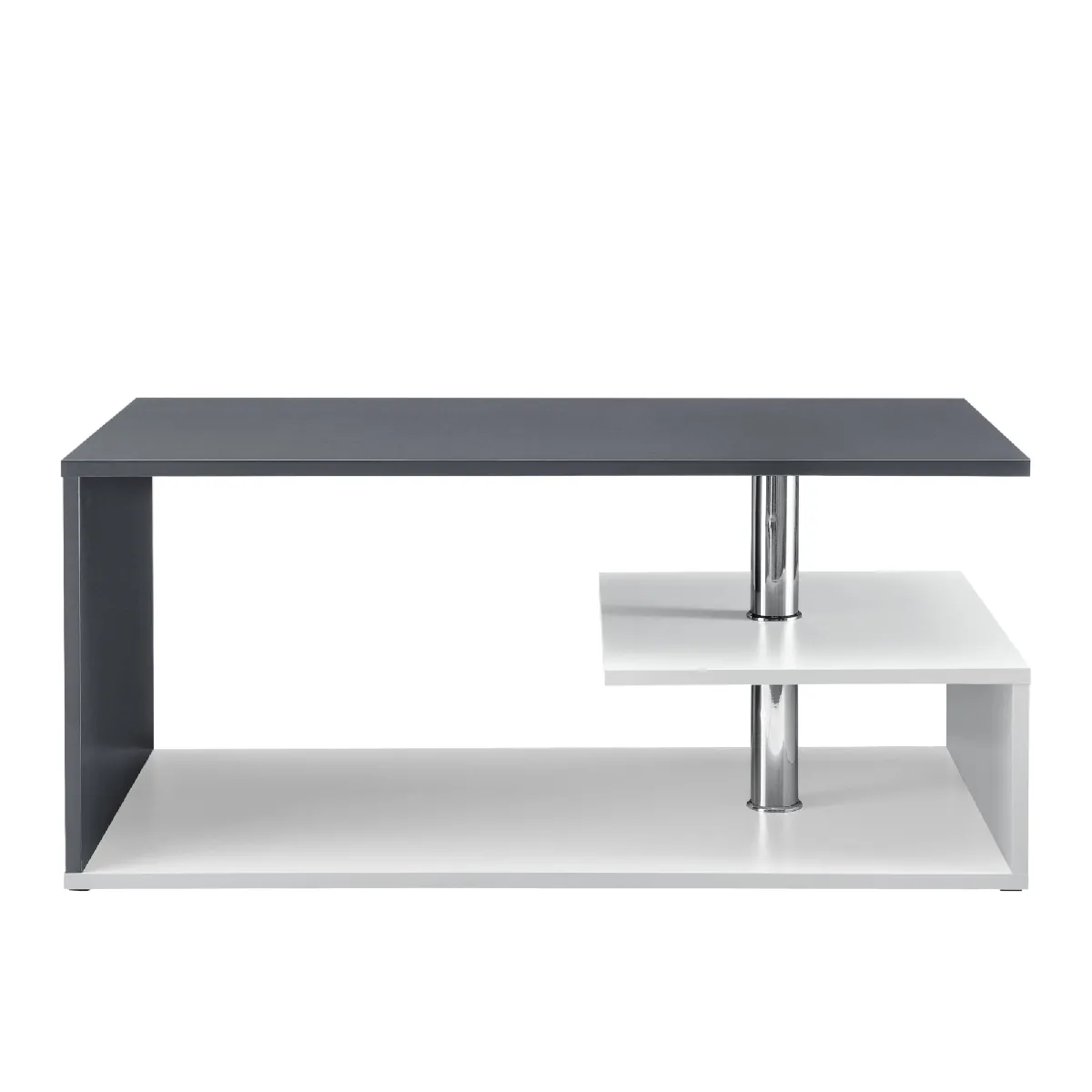 Comparer les prix de Table basse salon 90cm - Blanc/Gris