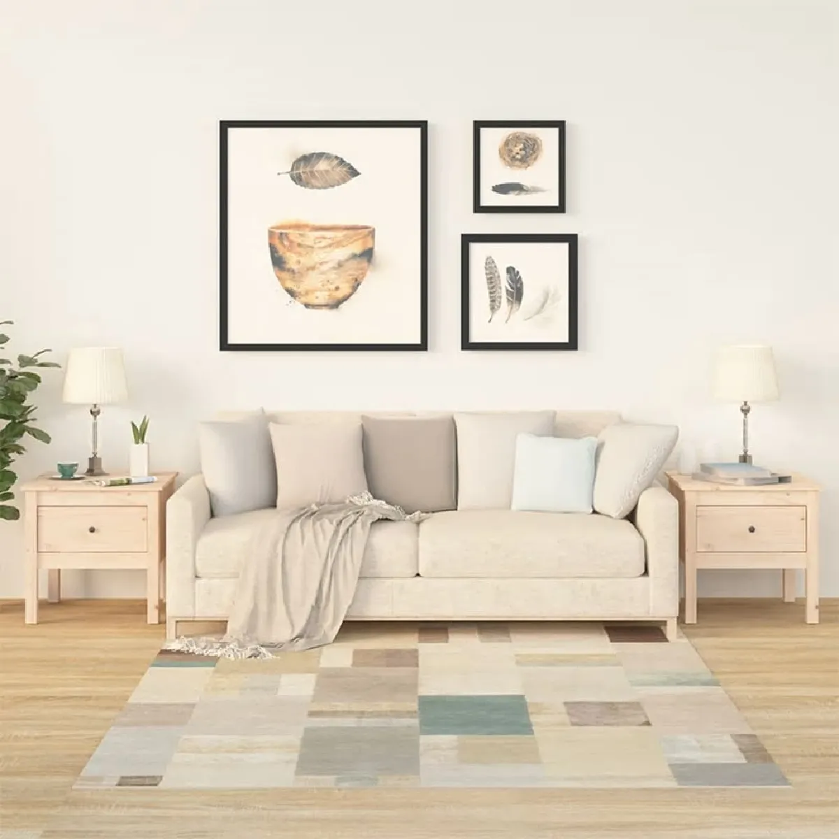 VIDAXL Tables d'appoint bois de pin