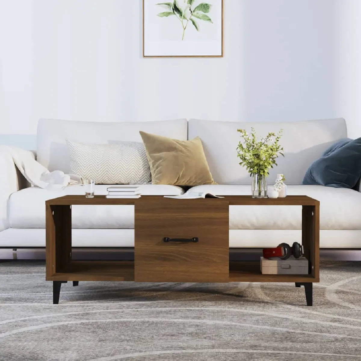 VIDAXL - Table basse - Style contemporain - Marron - 102x50x40 cm - Image 3