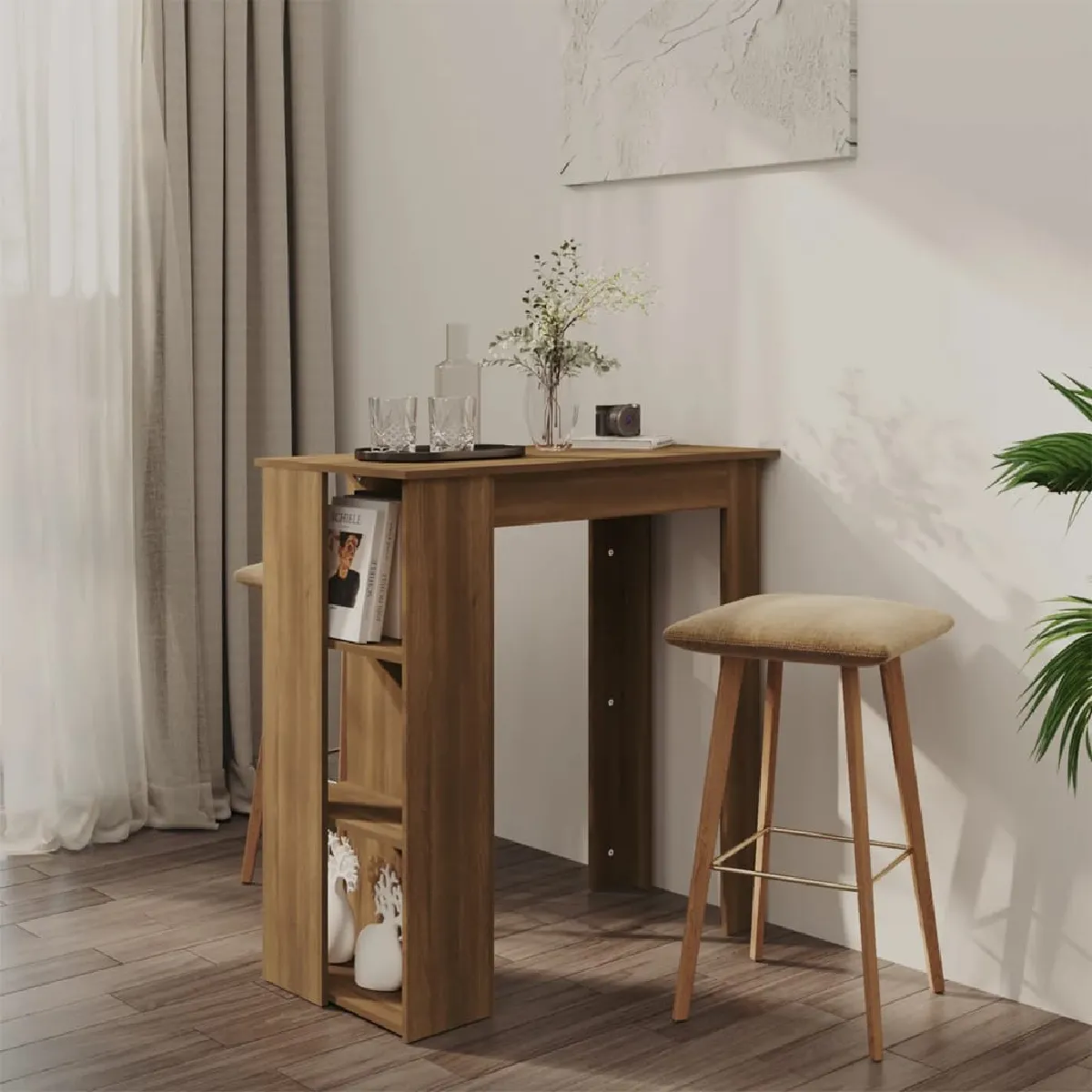 VidaXL Table de bar avec étagère - vue 2