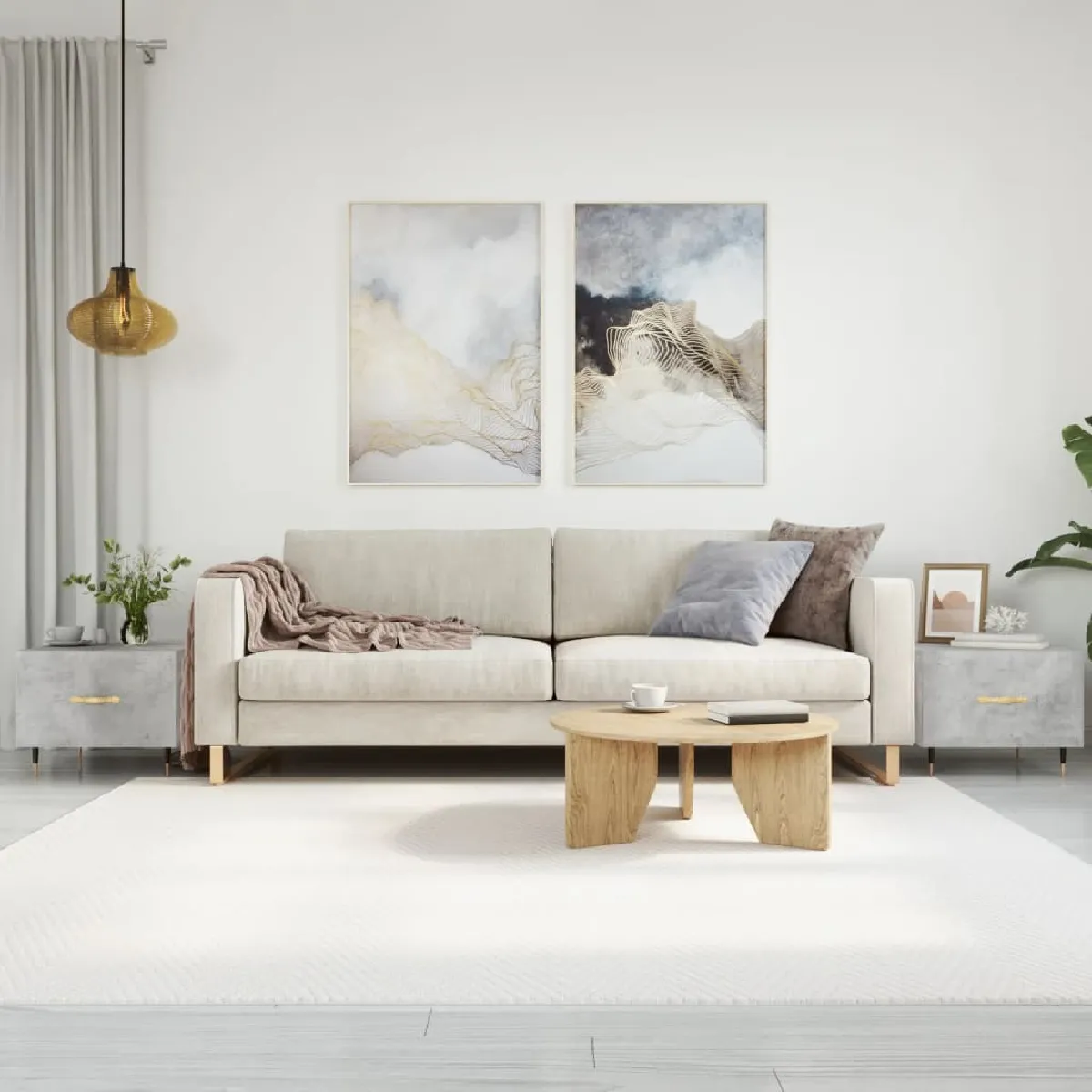 Comparer les prix de Maison Chic Lot de 2 Tables Basses Grises