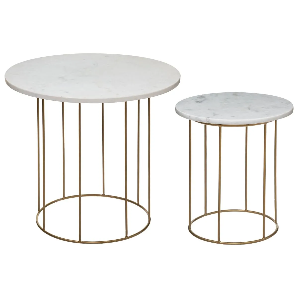 Comparer les prix de Atmosphera Lot de 2 tables basses - Blanc