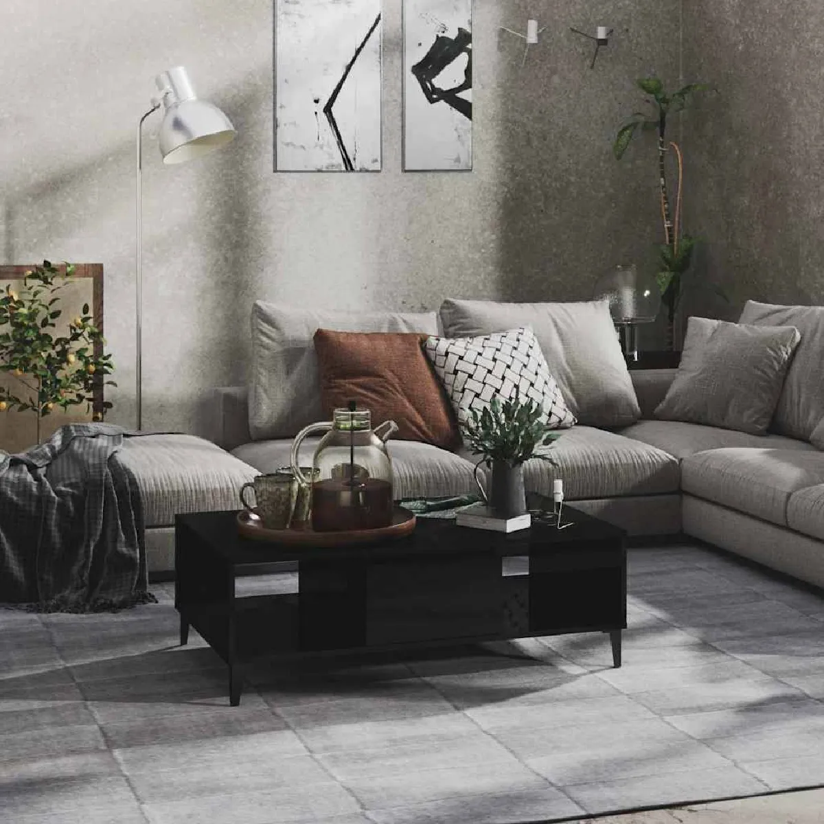 Vidaxl Noir Table Basse - Brillant