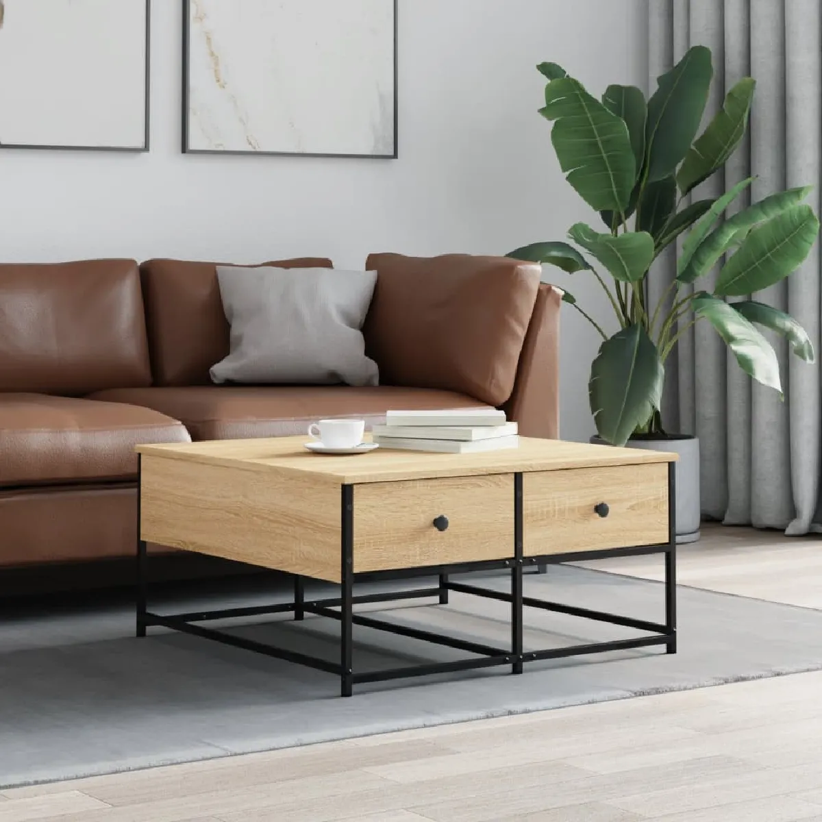 Meilleurs prix pour VIDAXL Table basse - Chêne sonoma 80x80x40 cm