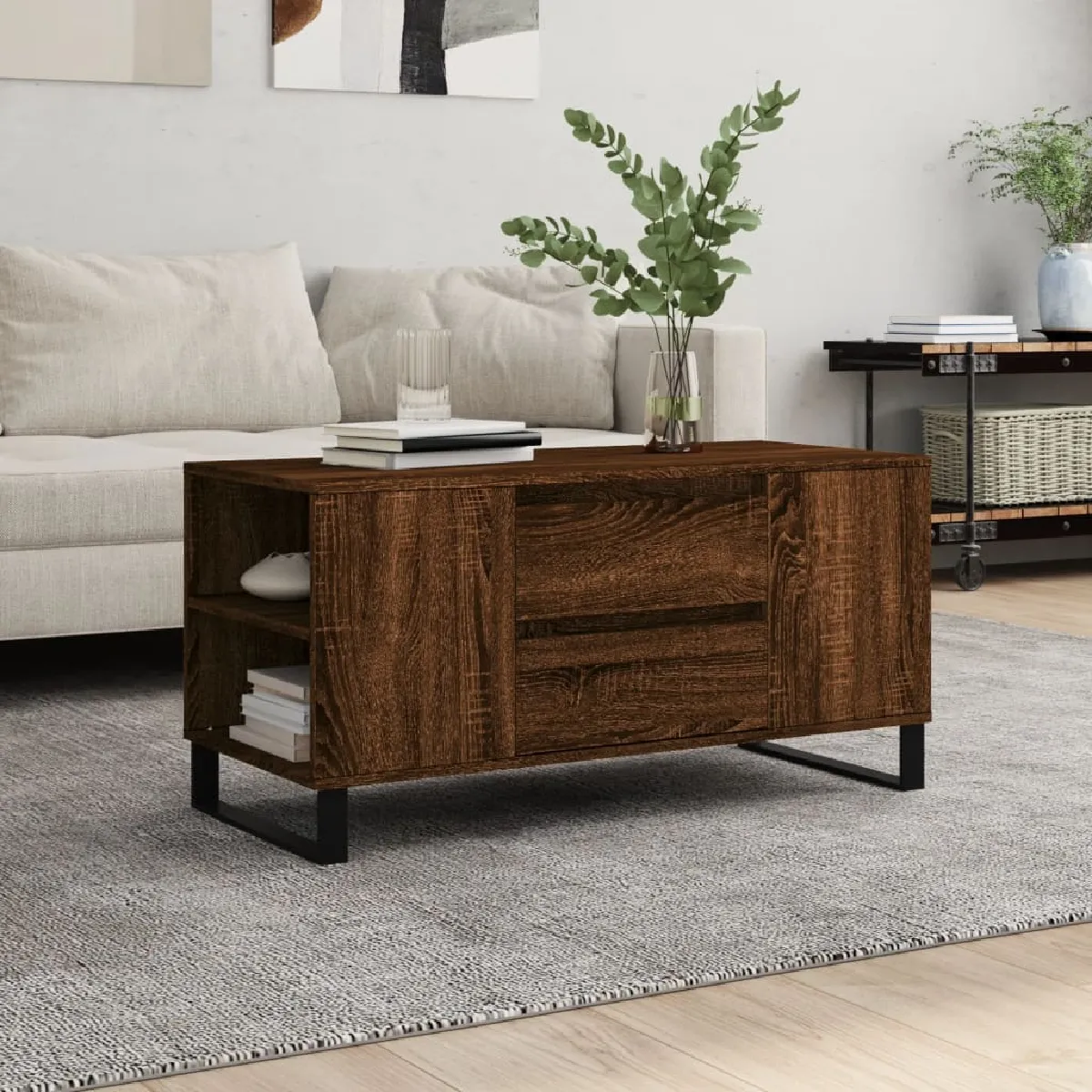 Vidaxl Table basse bois d'ingénierie - Chêne marron