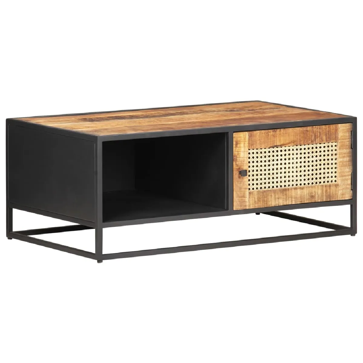 VIDAXL - Table basse - Bois de manguier - Noire - 90x50x35 cm - Image 2