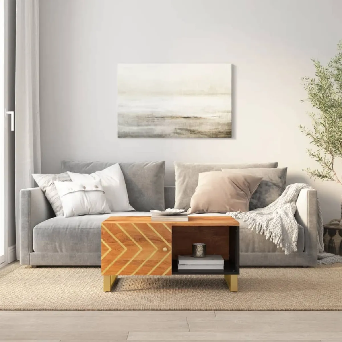 Meilleurs prix pour Maison Chic Table basse manguier - 80x50x40 cm - Marron/noir