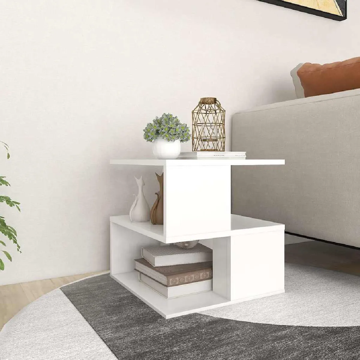 VidaXL Table d'appoint 40x40 - Blanc