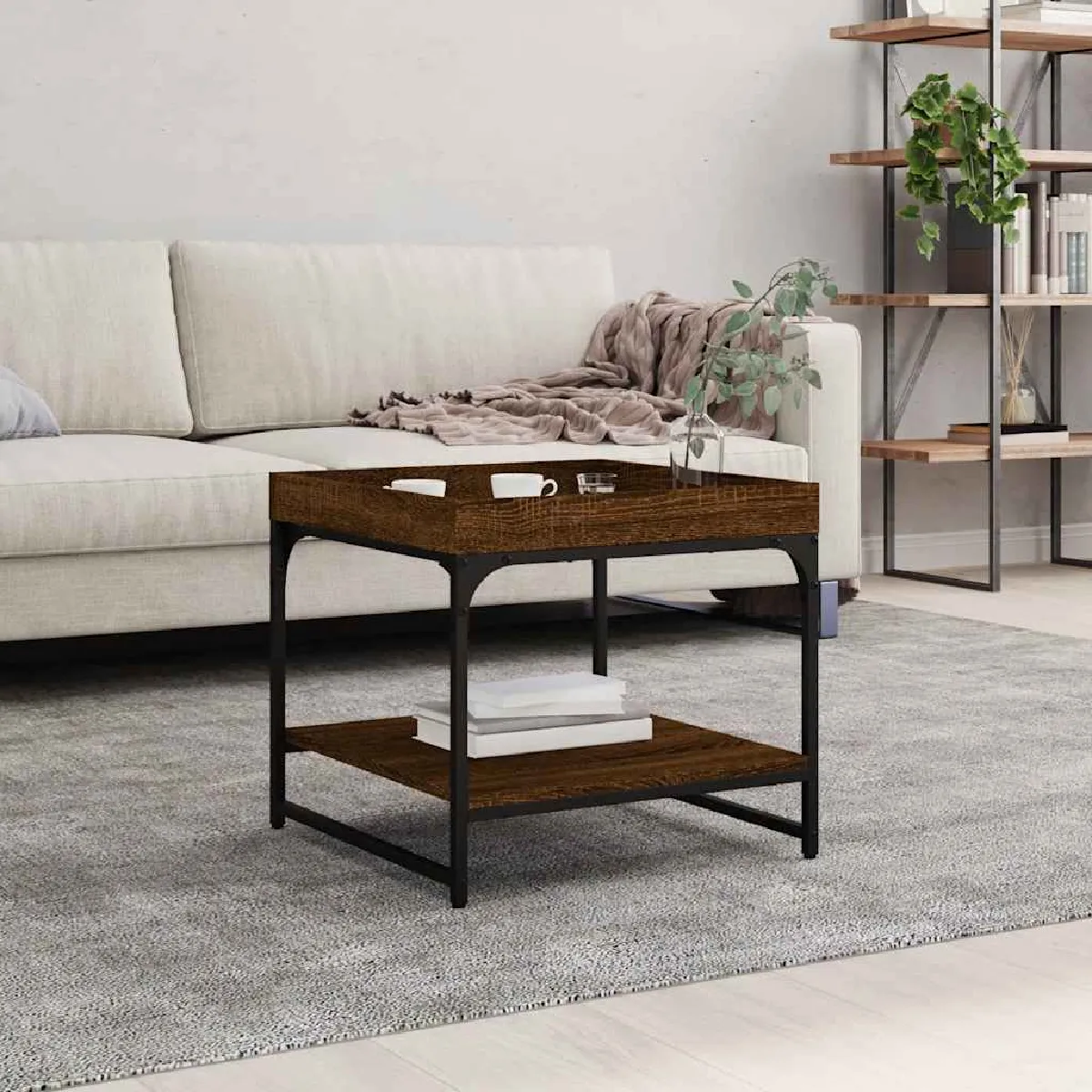 VIDAXL - Table basse - Chêne - Marron - 49,5 x 49,5 x 45 cm - Image 2