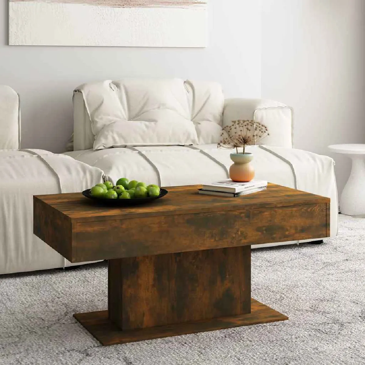 Non Communiqué Marron Vidaxl Table Basse Chêne Fumé 96X50x45 Cm Bois D'ingénierie815834 - Image 3