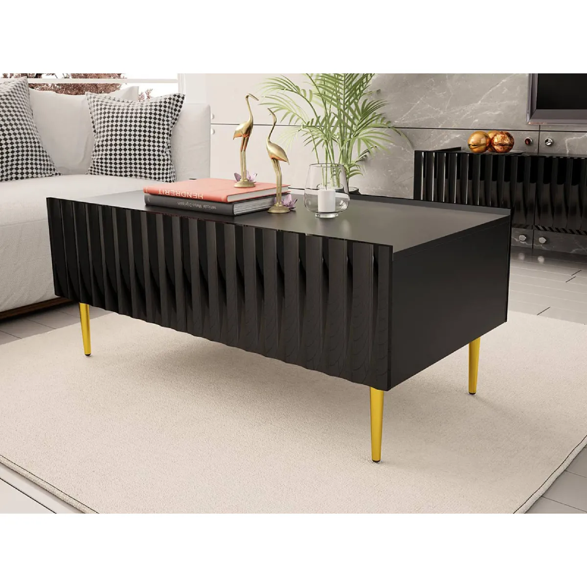 Comparer les prix de Bestmobilier Ambre Table Basse 120 cm Contemporain