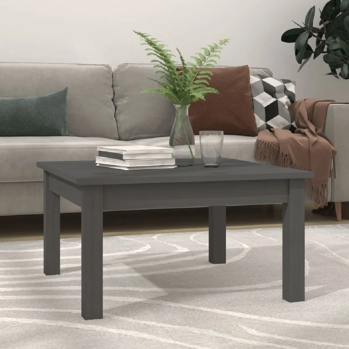 Comparer les prix de vidaXL Table basse Gris 55x55x30 cm
