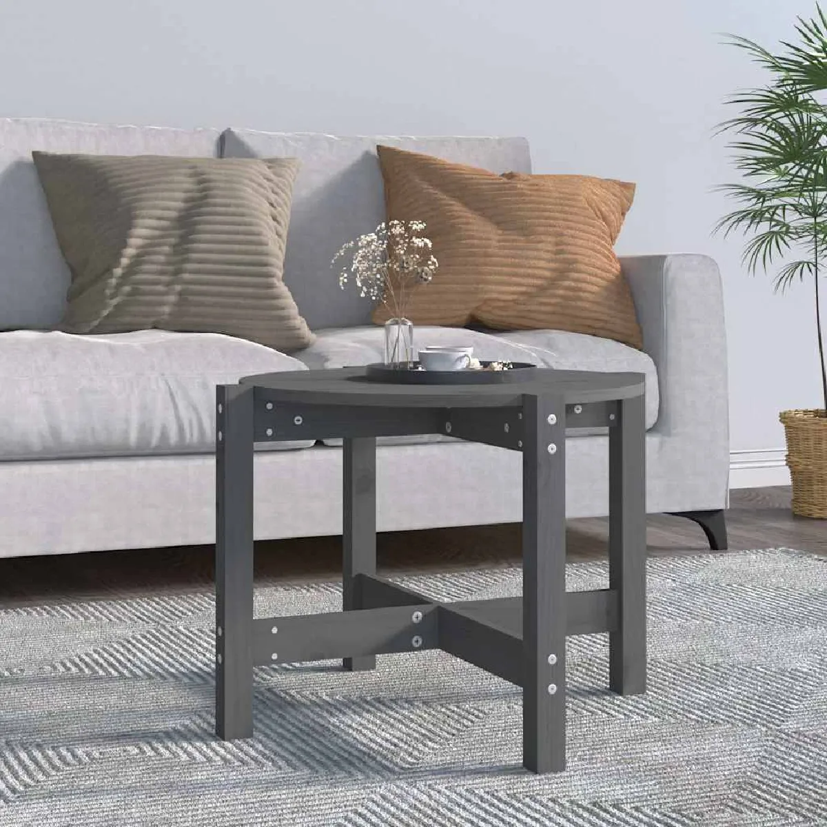 Vidaxl Gris Table Basse