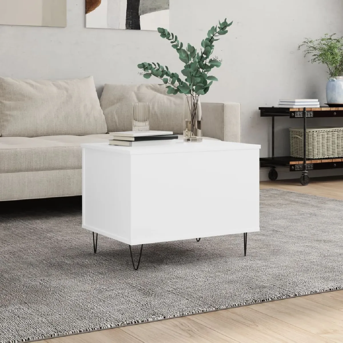 vidaXL Table Basse Blanc 60x44,5x45 cm