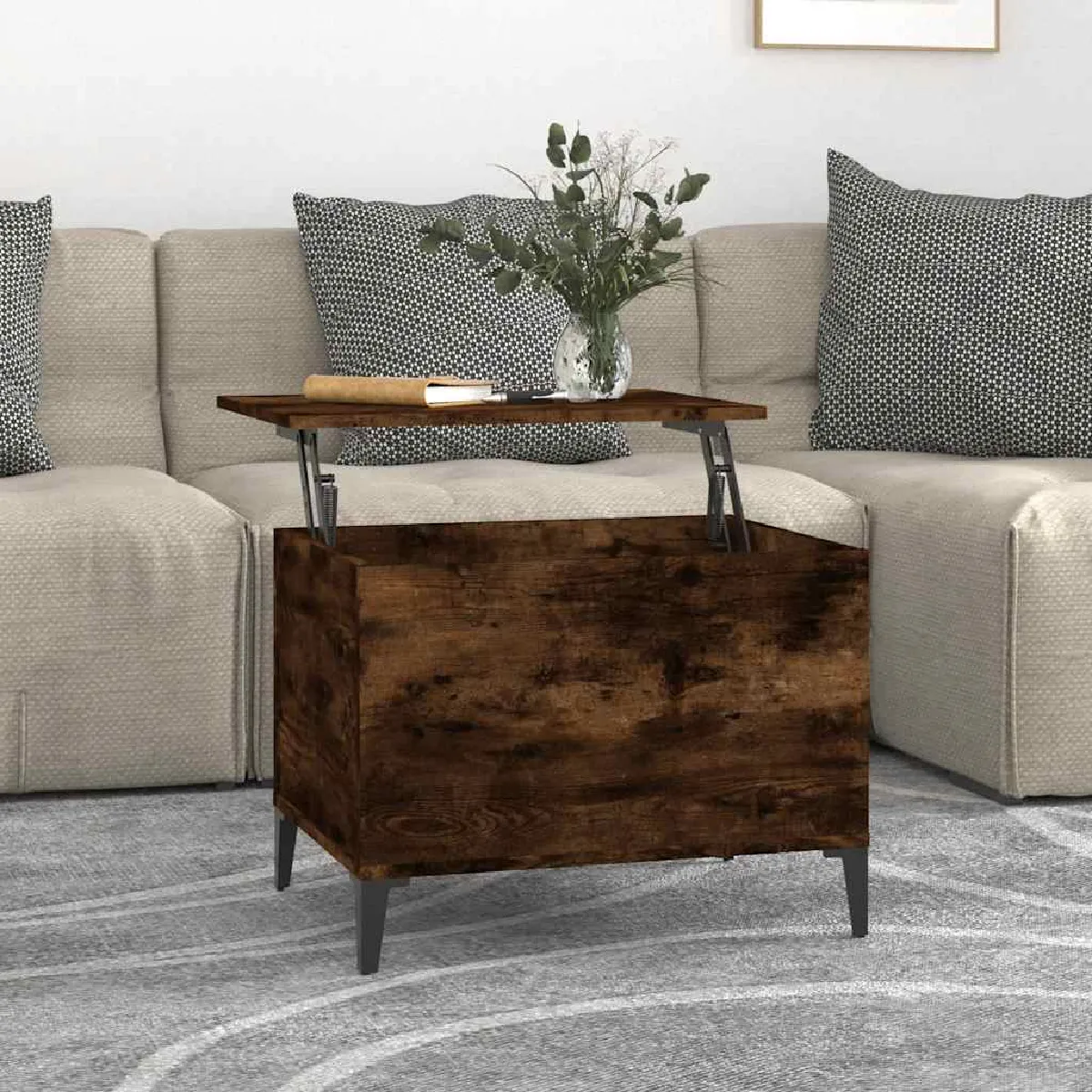 Non Communiqué Ch Table Basse Êne Fumé 60X44,5X45 Cm Bois D Ingénierie - Image 3