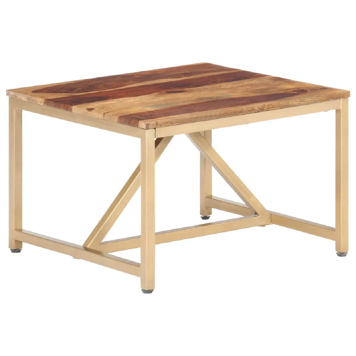 Non Communiqué Brun Vidaxl Bijzettafel 60X60x40 Cm Massief Hout286340 - Image 2