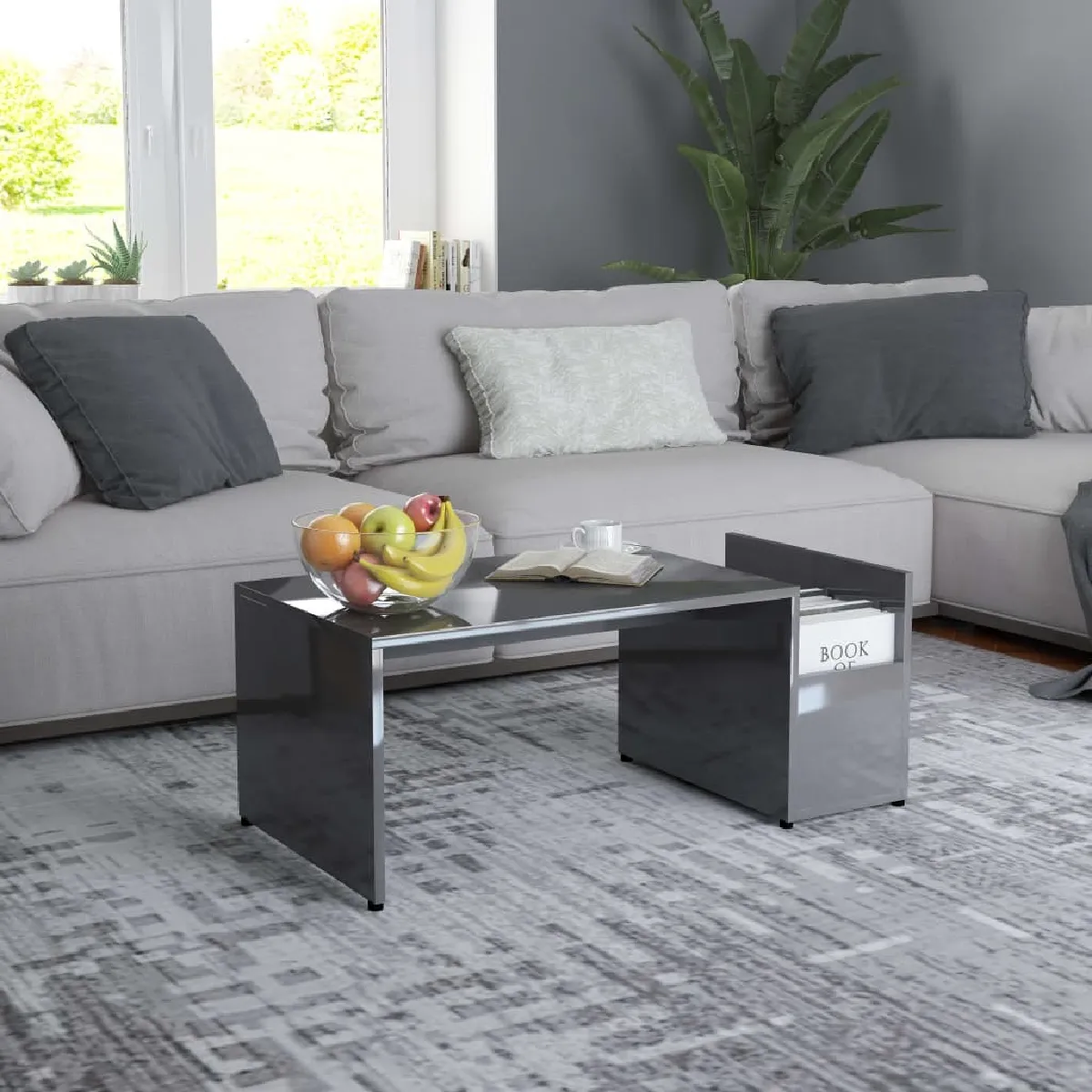 Comparer les prix de Maison Chic Table MN71977 - Gris Brillant