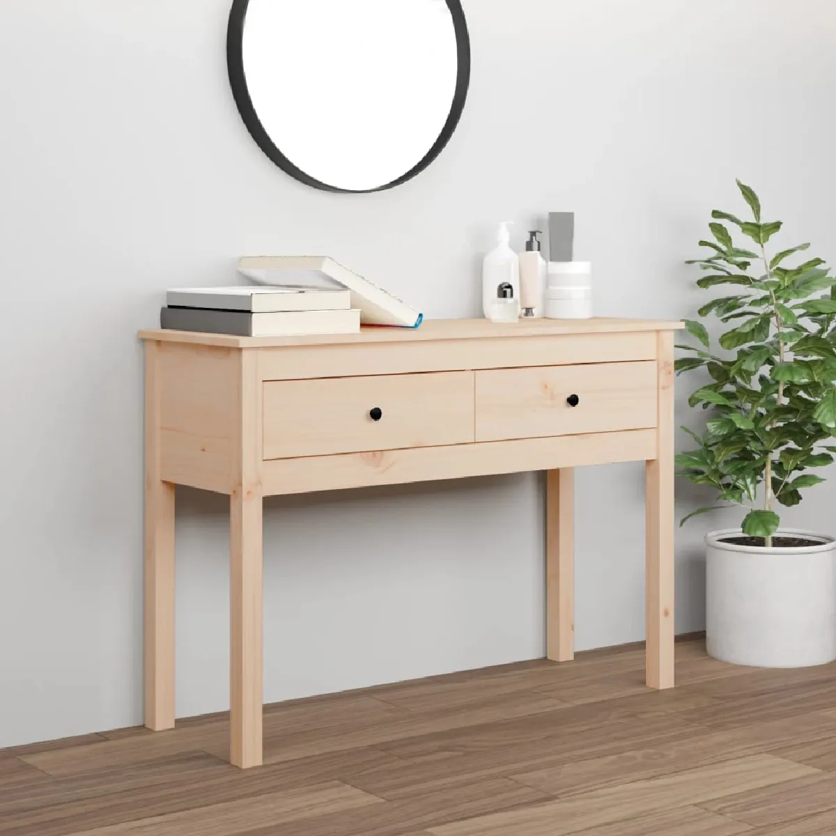 VIDAXL - Table Console - Bois de Pin Massif - 100x35x75 cm - Image 2