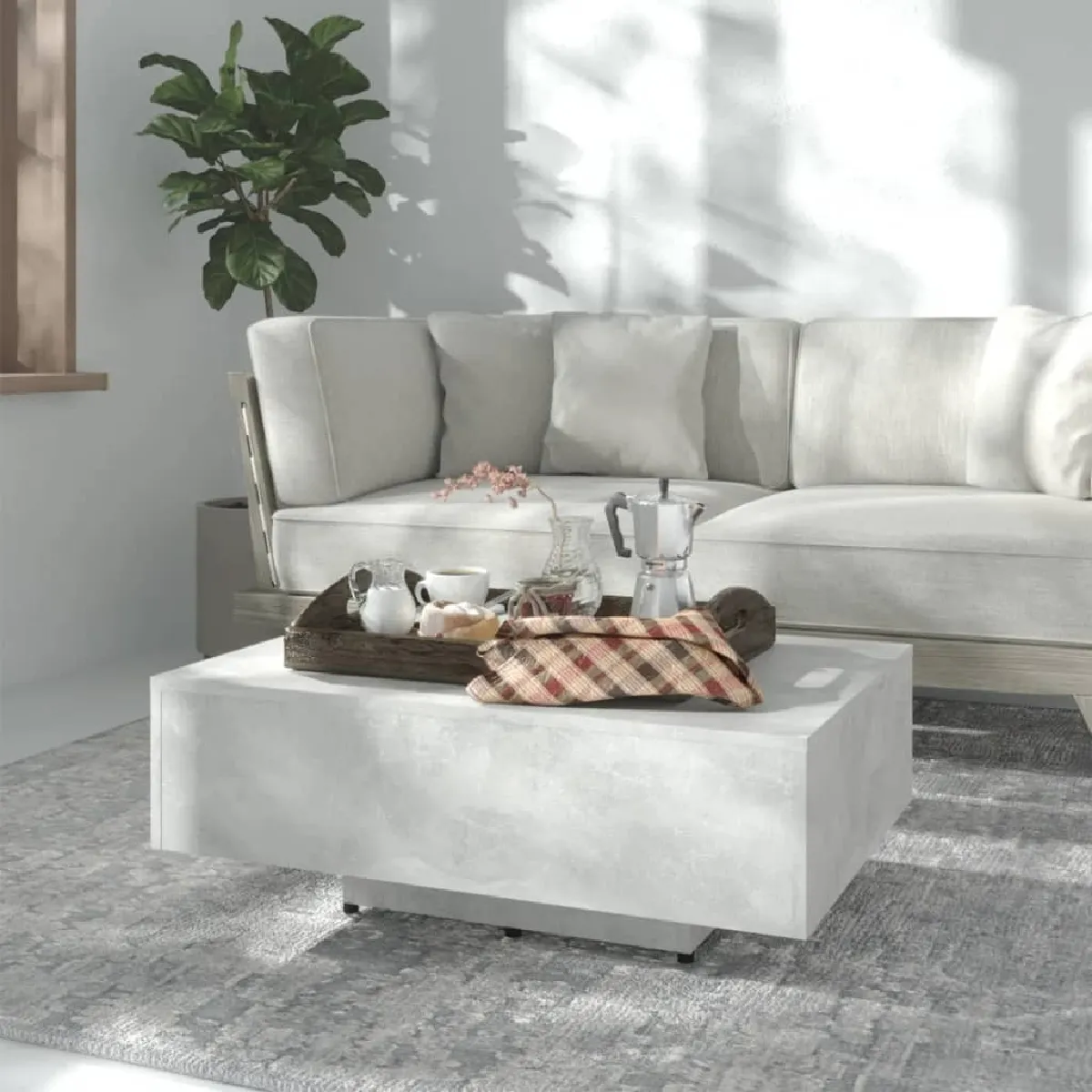 Meilleurs prix pour Maison Chic Table basse gris béton