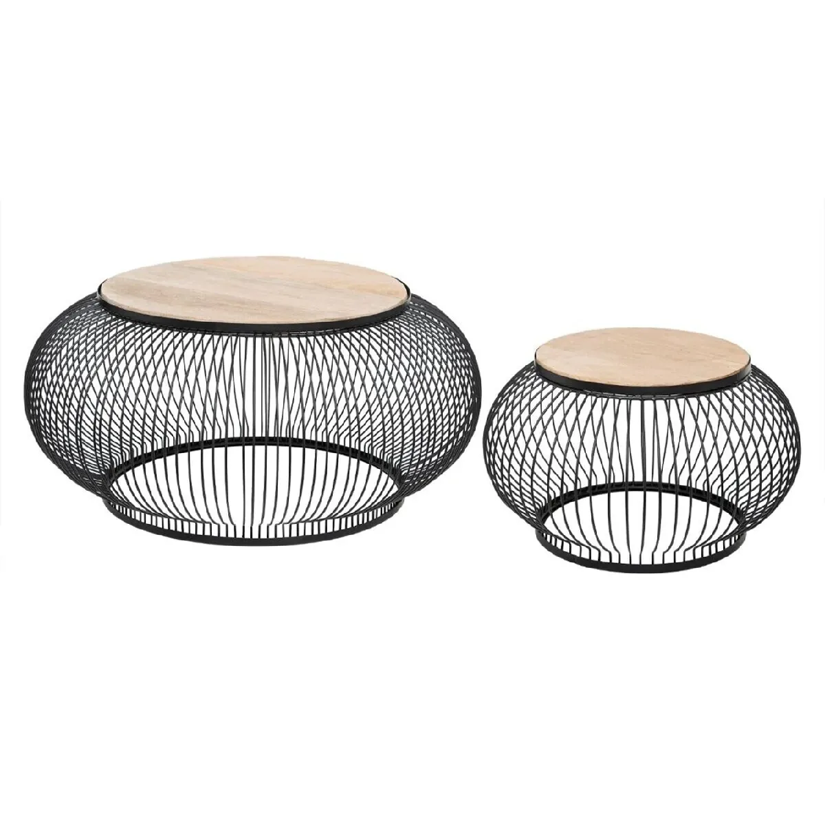 Meilleurs prix pour pegane Lot de 2 Tables Basses Metal/Manguier