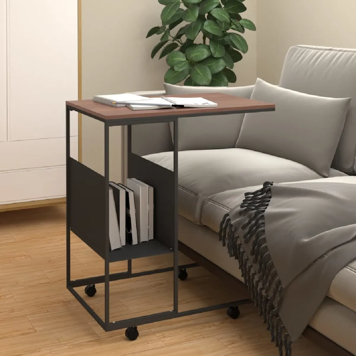 Meilleurs prix pour VIDAXL Table d'appoint avec roues noir 55 cm