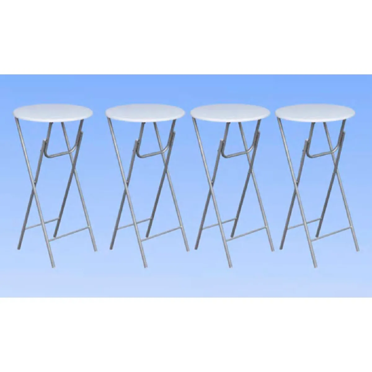 Table haute mange debout bar bistrot 4 pi&egrave;ces avec dessus de table en mdf blanc