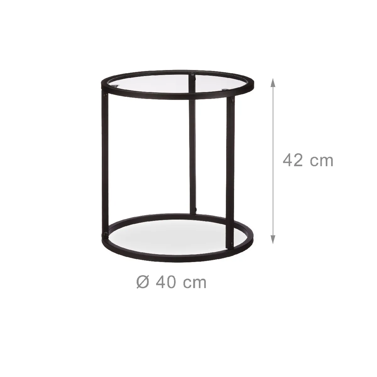 Meilleurs prix pour Helloshop26 Lot de 2 Tables Gigognes - Noir/Verre