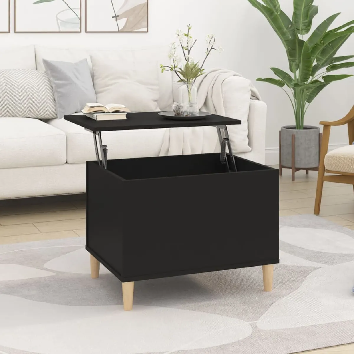 Comparer les prix de Maison Chic Table basse 60x45 cm - Noir