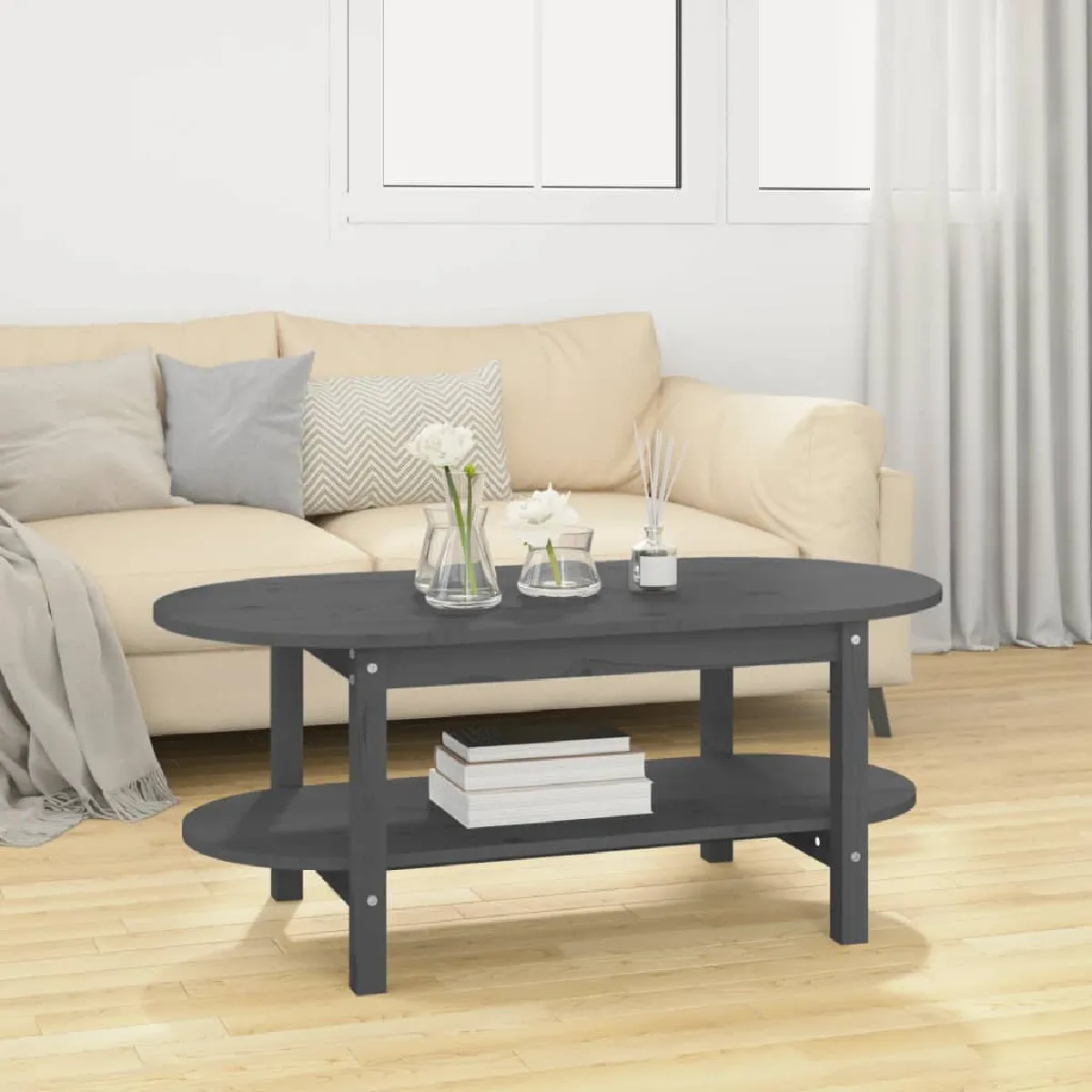 vidaXL Table basse 110x55x45 cm - vue 2