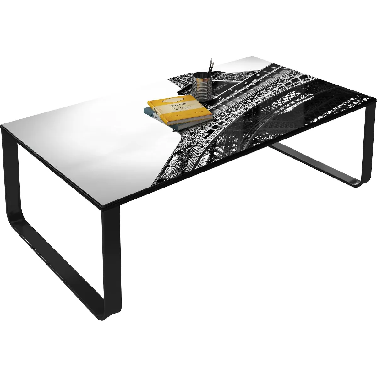 Comparer les prix de Vivenla Table basse vintage - L105 x D55 x H32 cm - Gris