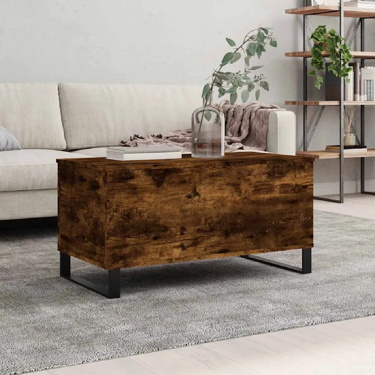 Vidaxl Table basse Chêne fumé 90 cm - vue 2