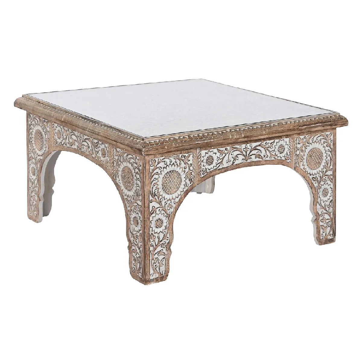 Meilleurs prix pour Pegane Table basse - Blanc/Naturel