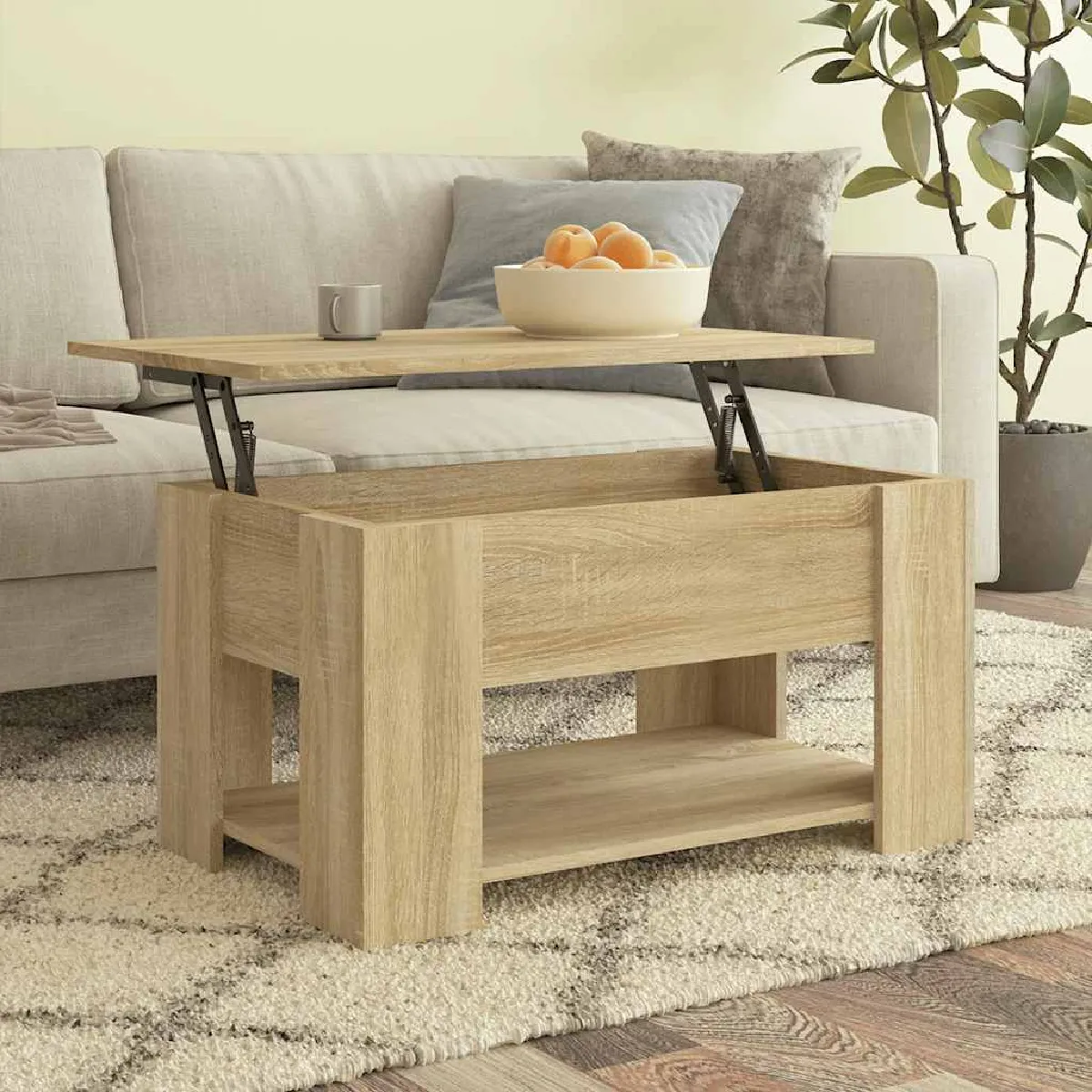 vidaXL Table basse Chêne sonoma Bois d'ingénierie