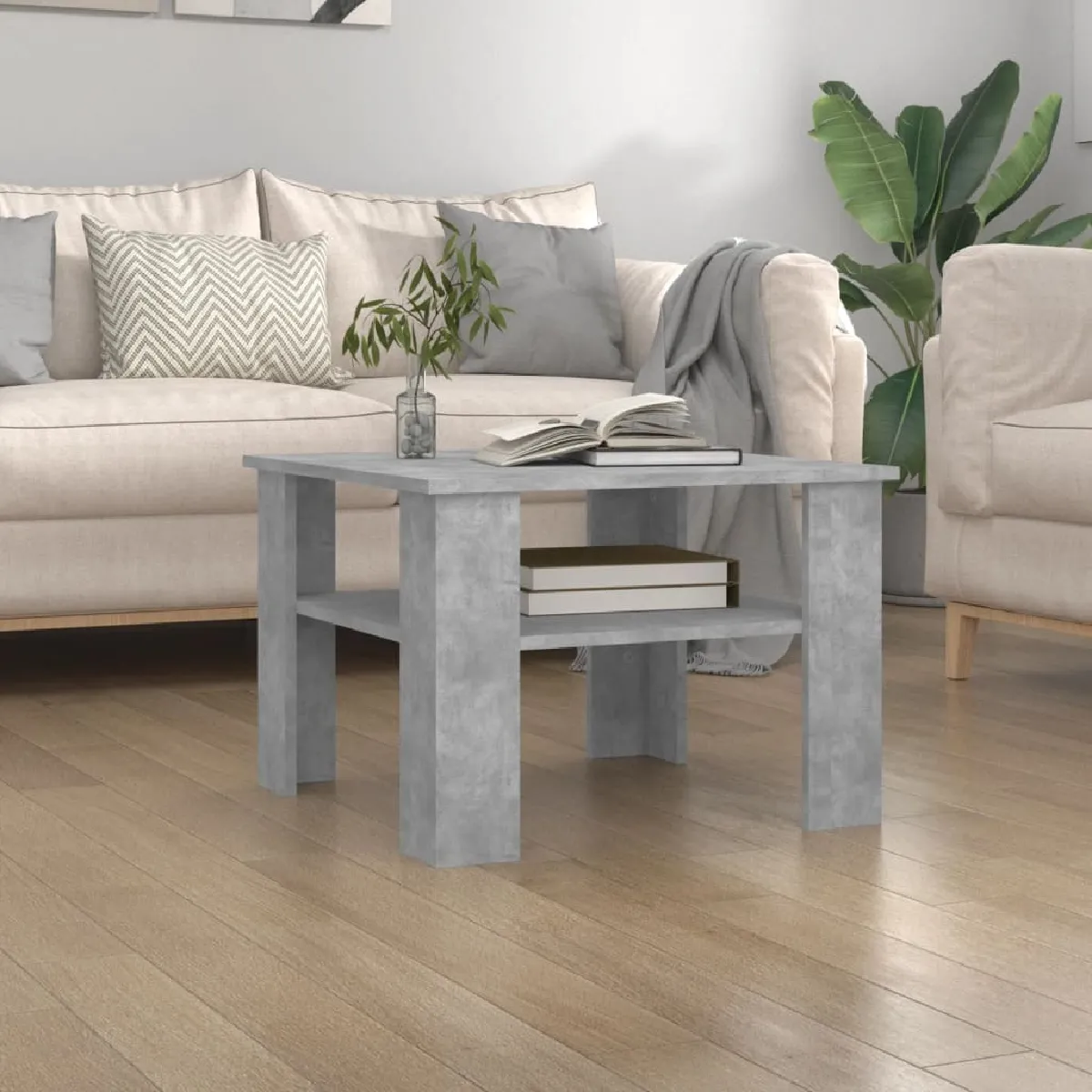 Comparer les prix de Maison Chic Table basse gris béton 60x60x42 cm