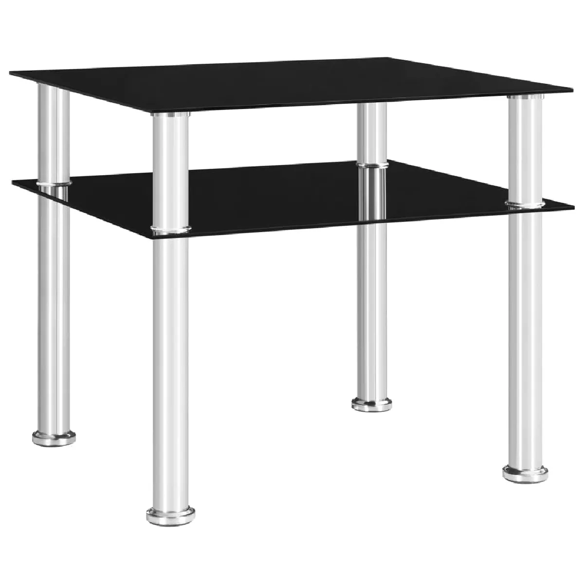 VidaXL - Table d'appoint noir 45x50x45 cm verre trempé