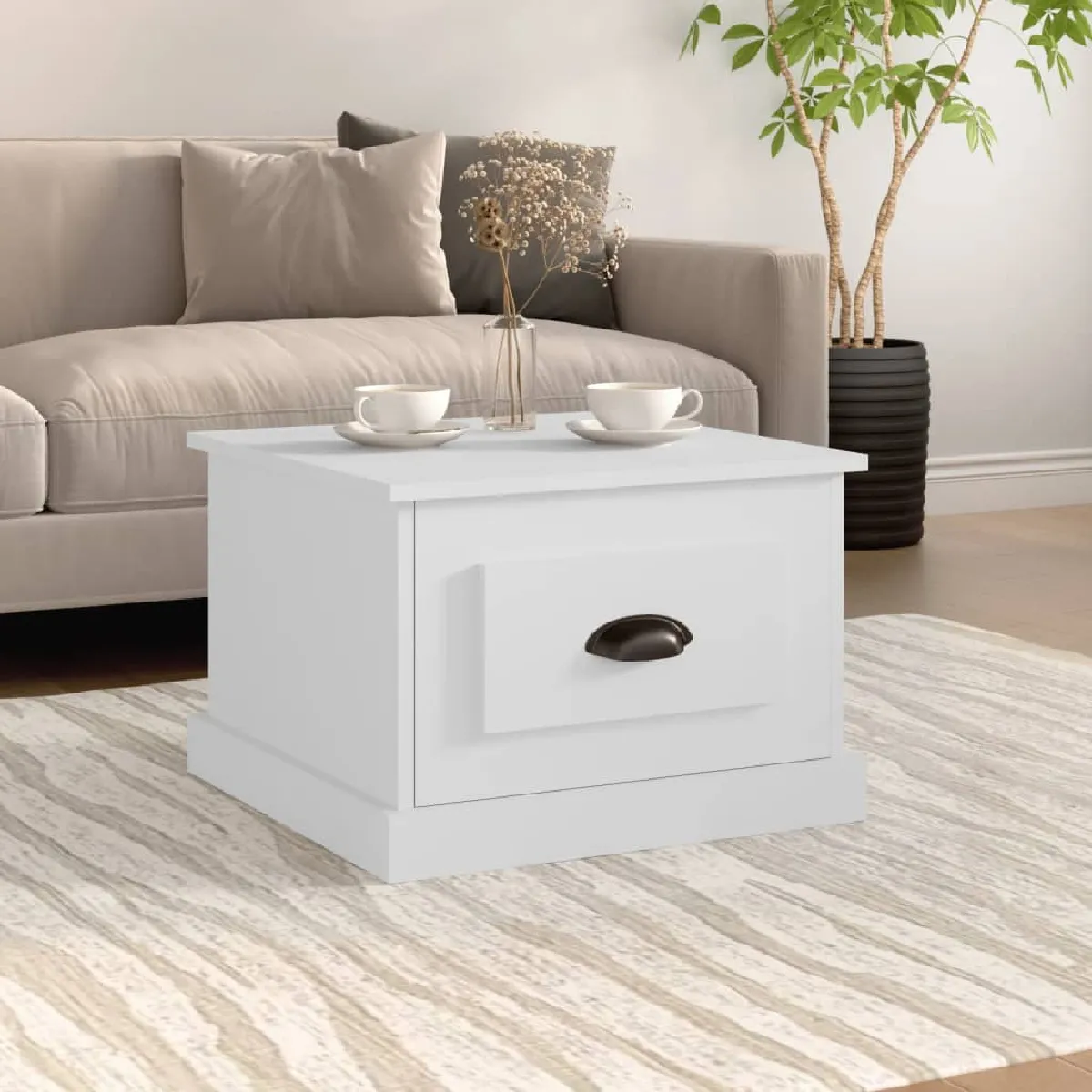 Meilleurs prix pour VIDAXL Table basse blanc 50x50x35 cm