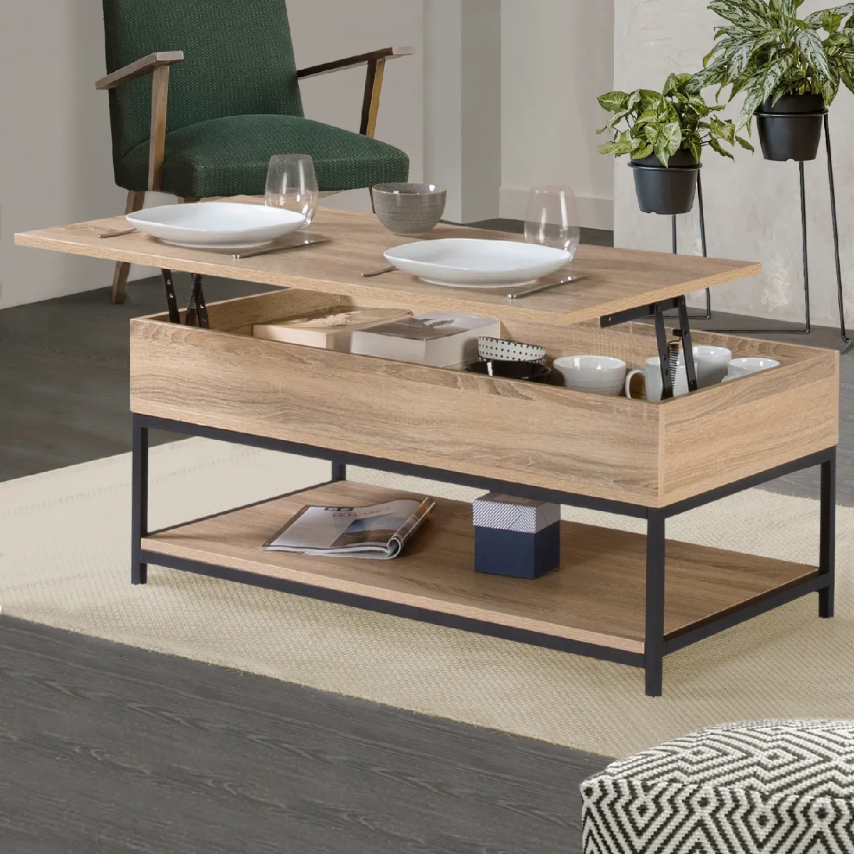 Meilleurs prix pour Market Table basse DETROIT Plateau Relevable