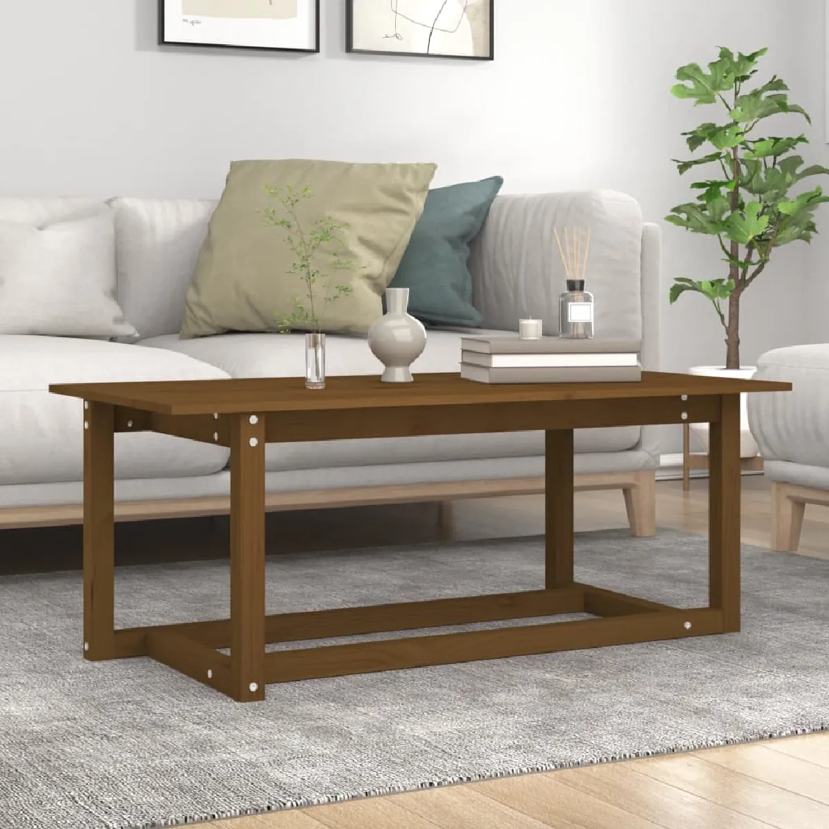 Vidaxl Marron Table Basse - Miel 110X55x45 Cm