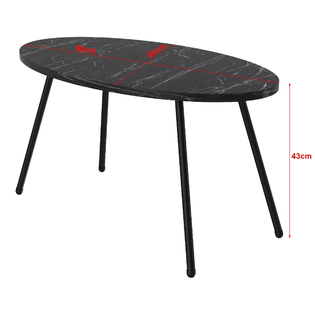 Comparer les prix de Table basse ovale - Marbre Noir