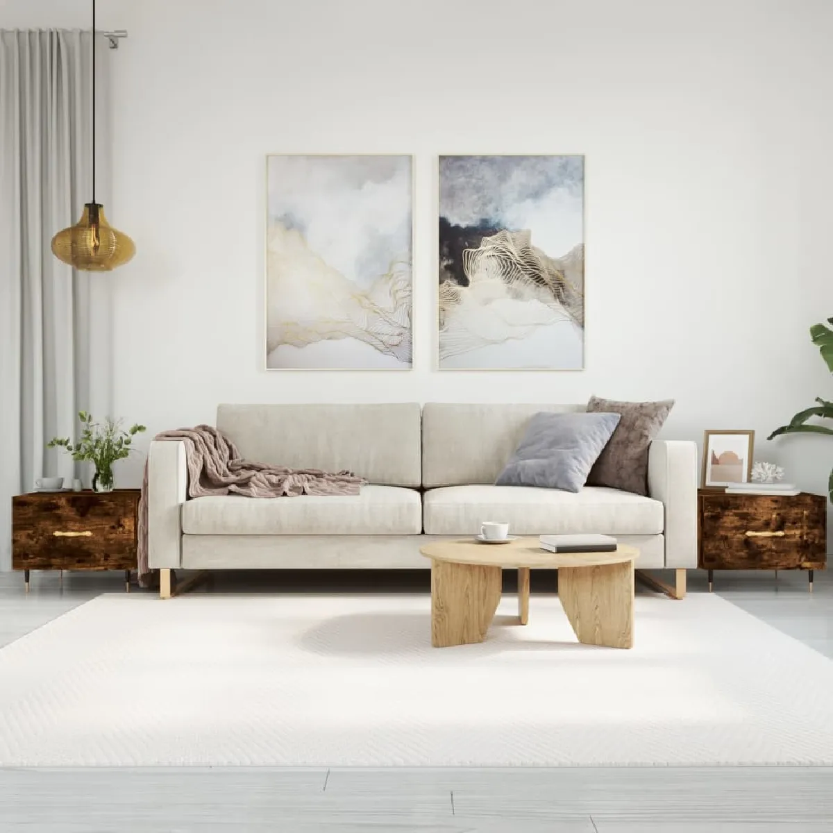 vidaXL Tables Basses Chêne Fumé