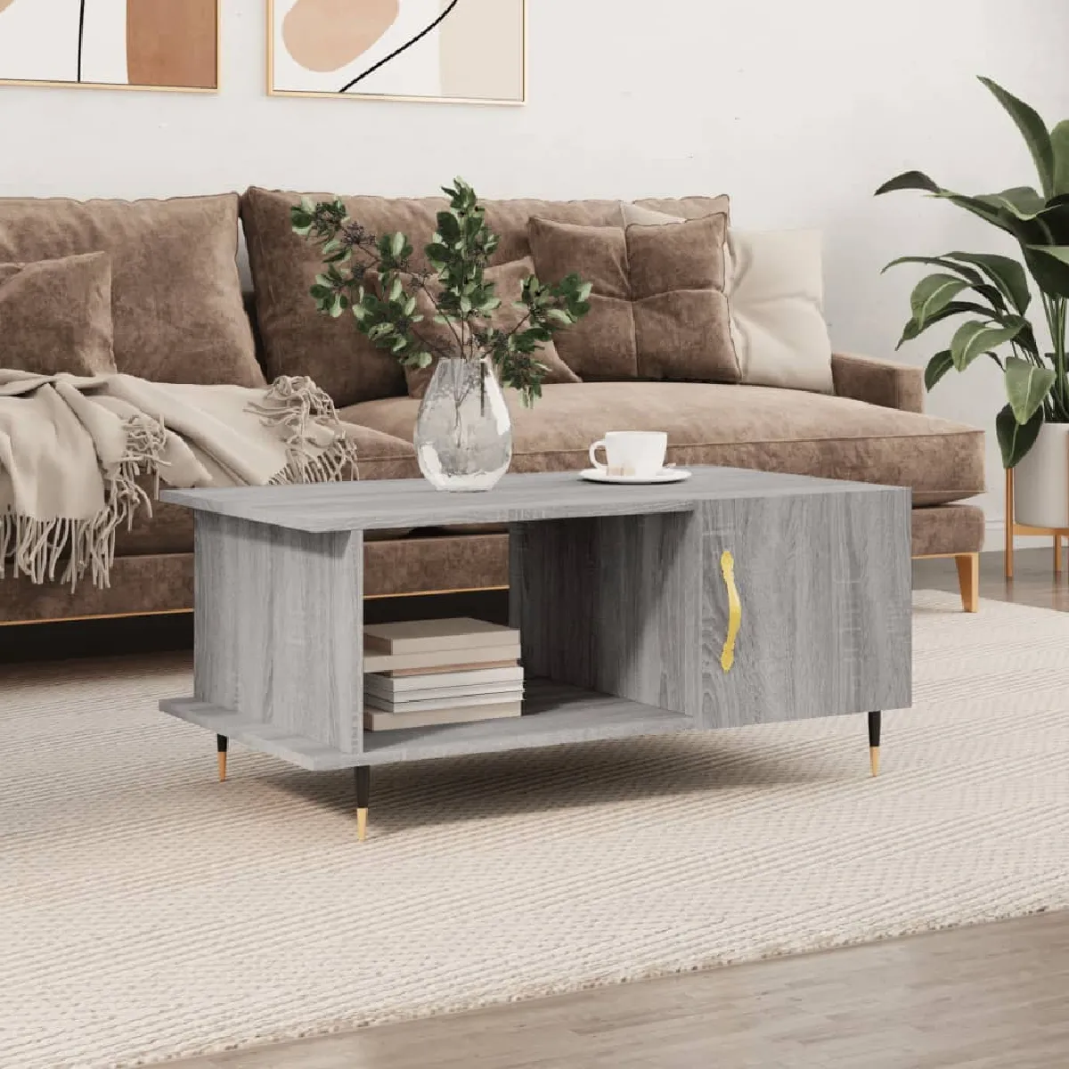 vidaXL Table basse 90x50x40 cm - Sonoma gris