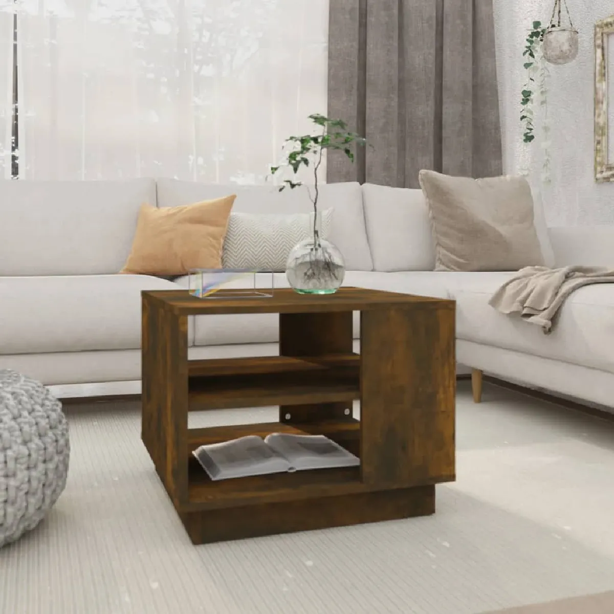 VIDAXL - Table basse - Bois d'ingénierie - Chêne fumé - 55x55x43 cm - Image 2