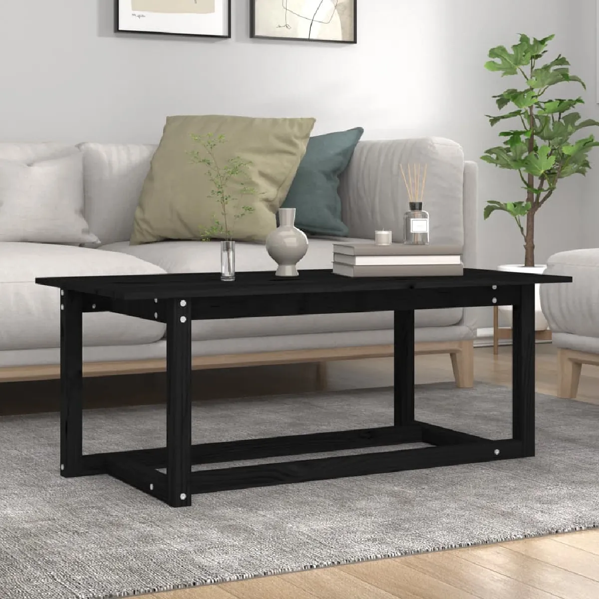 Vidaxl Table basse Bois de Pin - vue 3