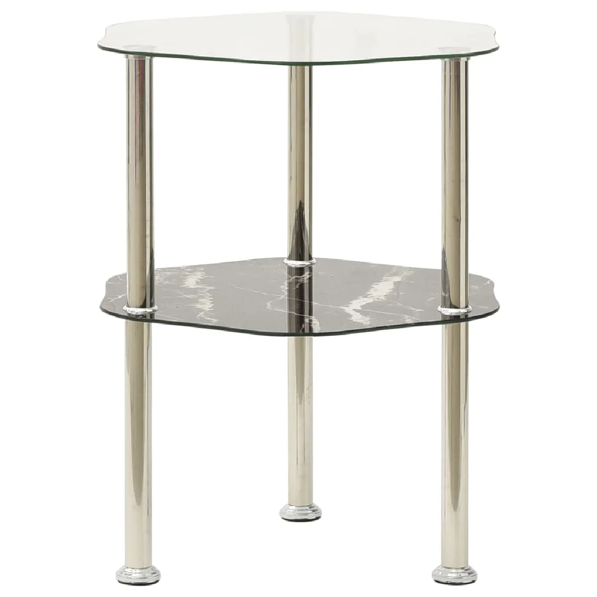 vidaXL Table 2 niveaux Transparent
