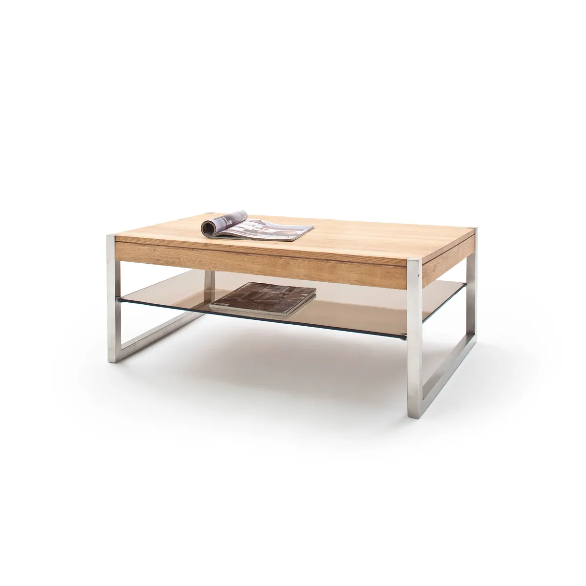 Meilleurs prix pour Pegane Table Basse Chêne/Verre 105x38x65 cm