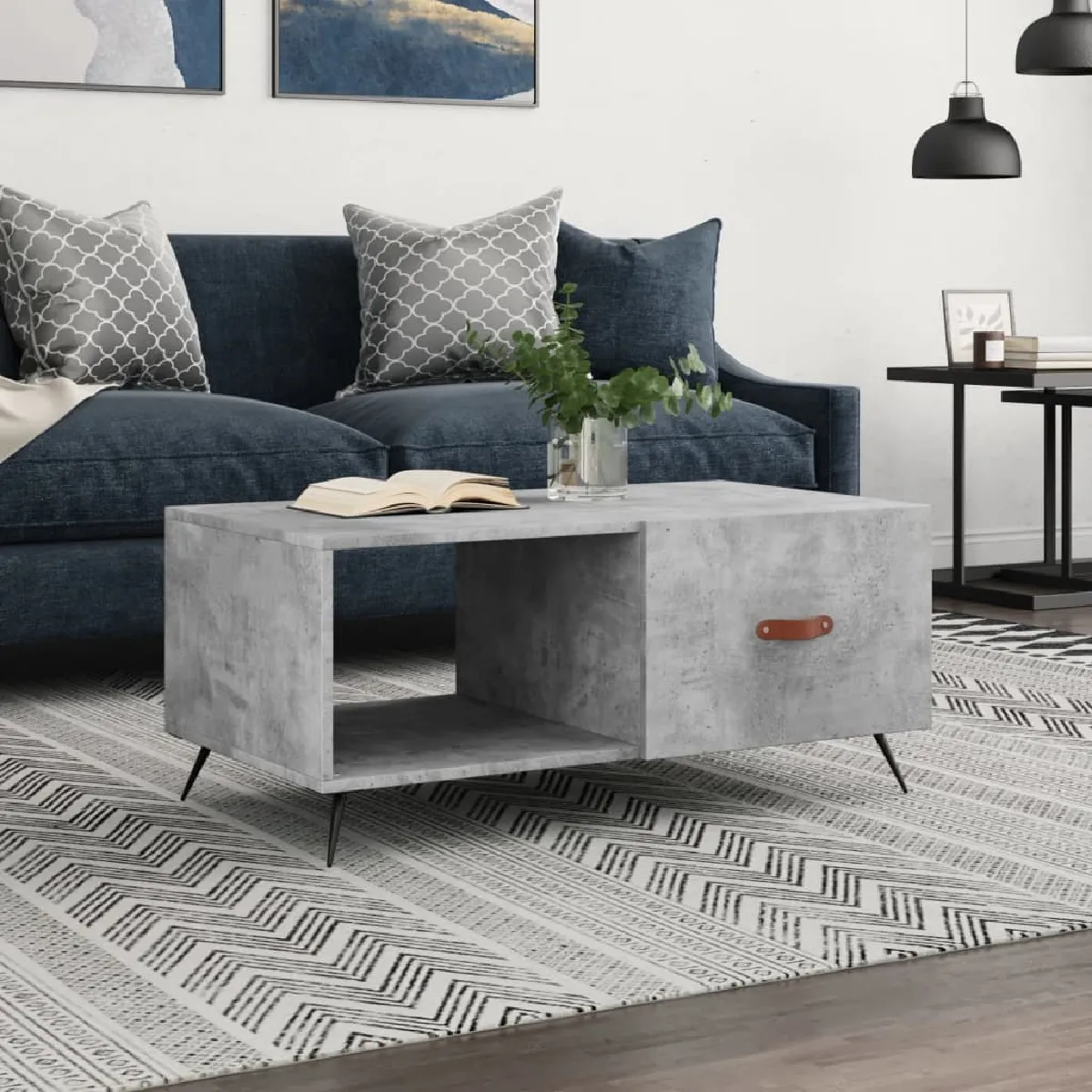 Meilleurs prix pour Maison Chic Table basse gris béton 90x50 cm