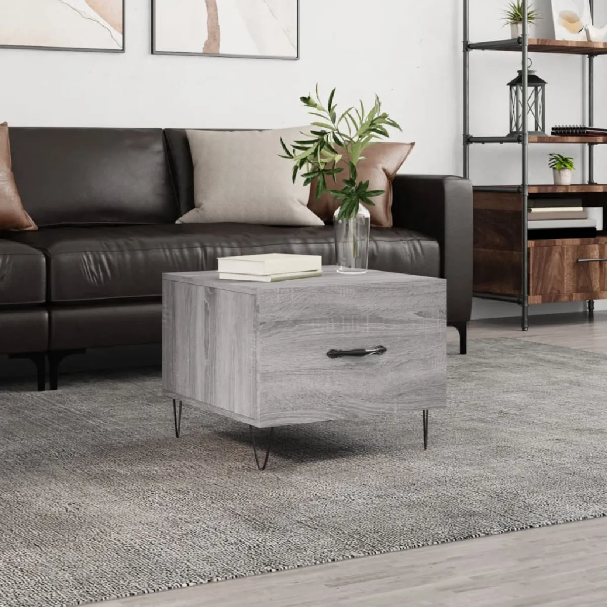 Non Communiqué Gris Vidaxl Table Basse Sonoma 50X50x40 Cm Bois D'ingénierie829392 - Image 3