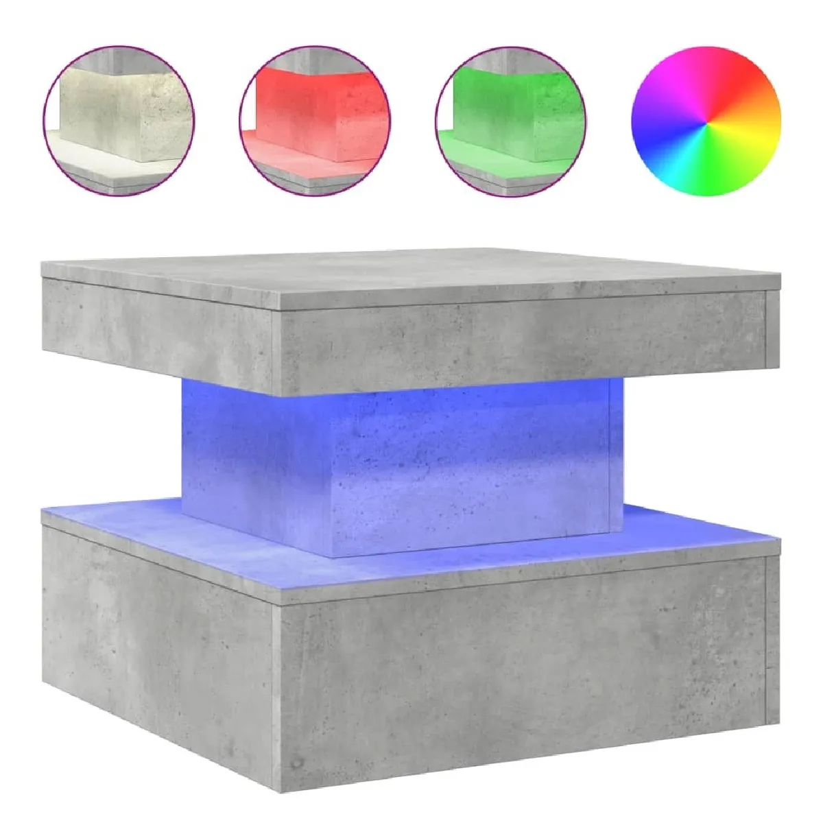 Meilleurs prix pour Maison Chic Table basse moderne lumières LED - Gris béton