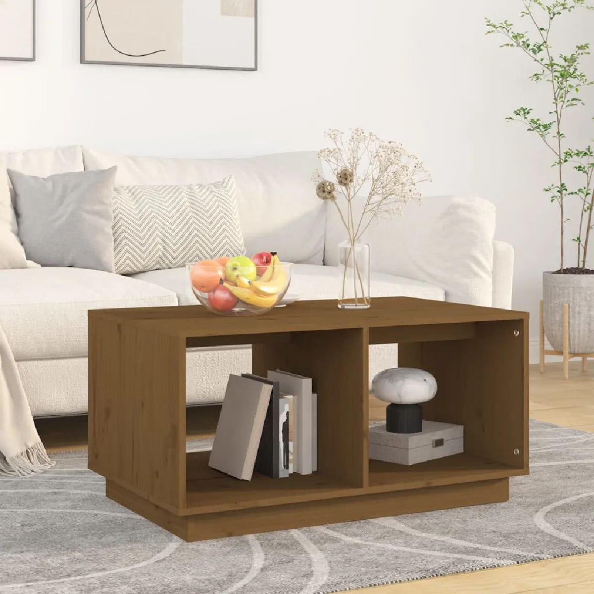 Vidaxl Marron Table Basse Miel 80X50x40 Cm
